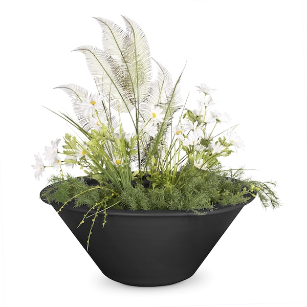 The Outdoor Plus 30 Round Cazo Planter Bowl - Powder Coated Metal - Black - OPT-R30PCPO-BLK - main